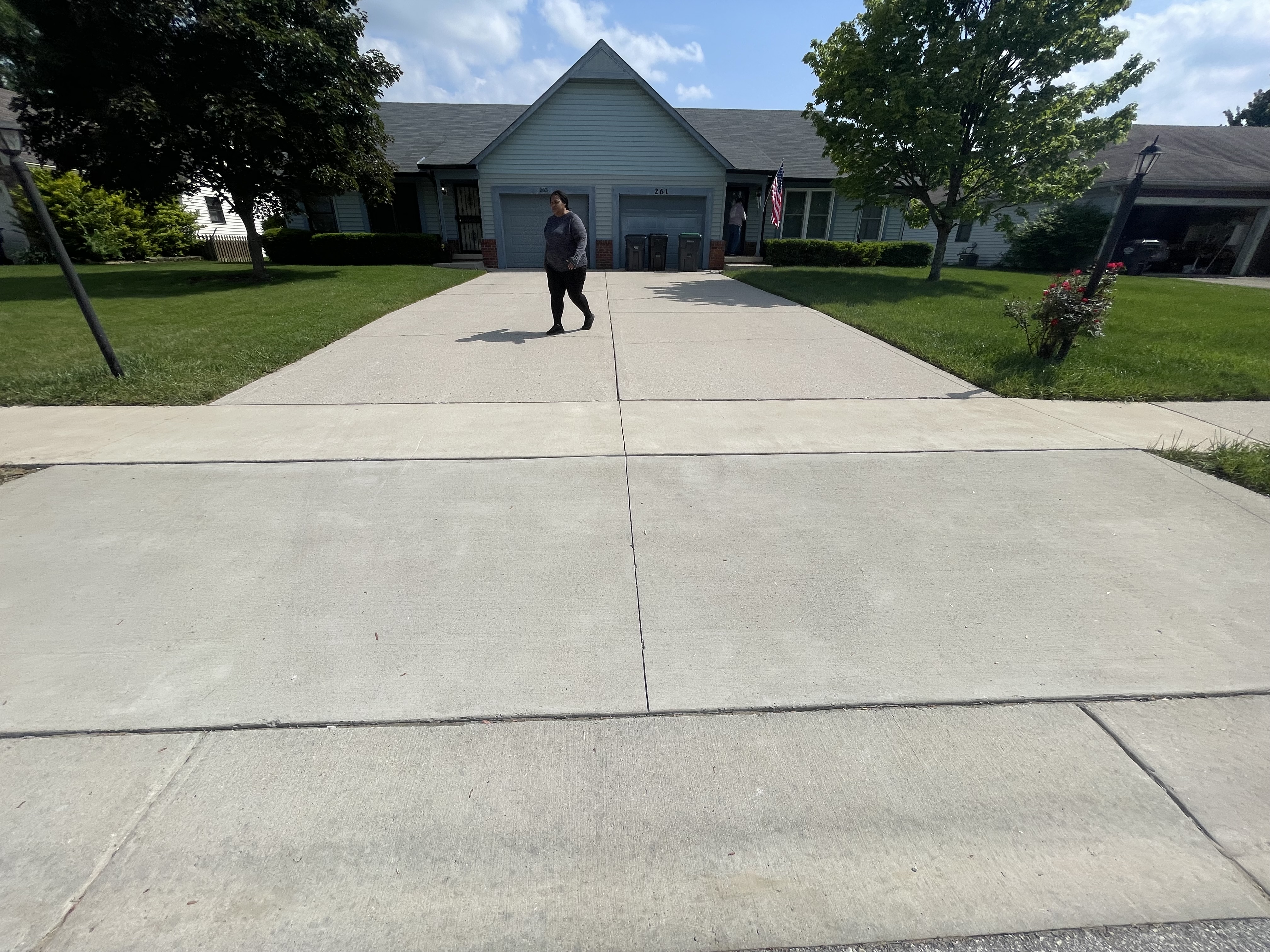Driveway after power washing